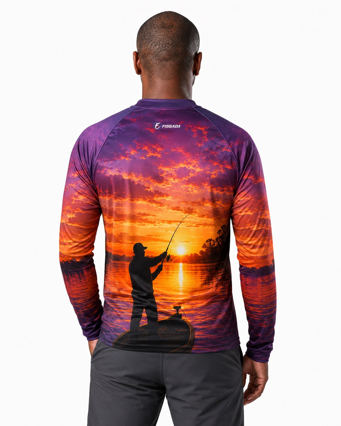 Camisa de Pesca Pescador ao Entardecer UV50+ | Fisgada — costas fiscostas:pescador-entardecer