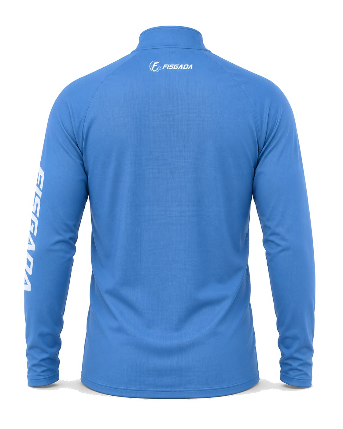Camisa de Pesca Lisa Azul Celeste UV50+ Manga Longa — detalhe