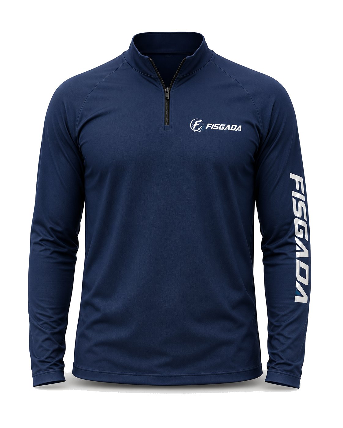 Camisa de Pesca Lisa Azul Marinho UV50+ Manga Longa — frente