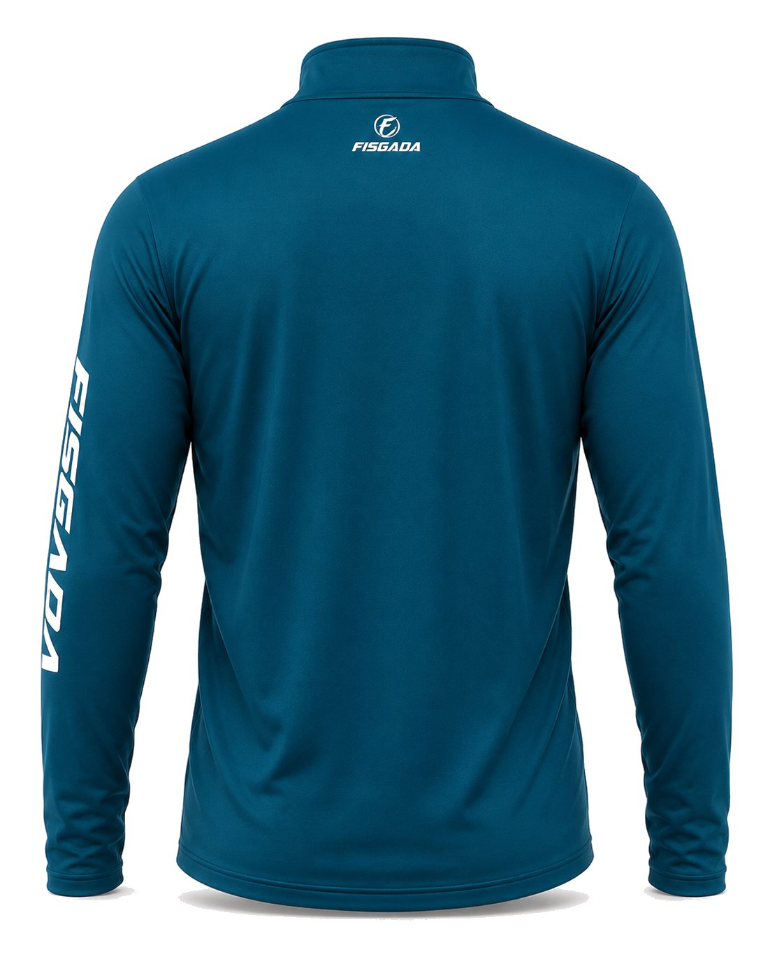 Camisa de Pesca Lisa Azul Petróleo UV50+ Manga Longa — detalhe