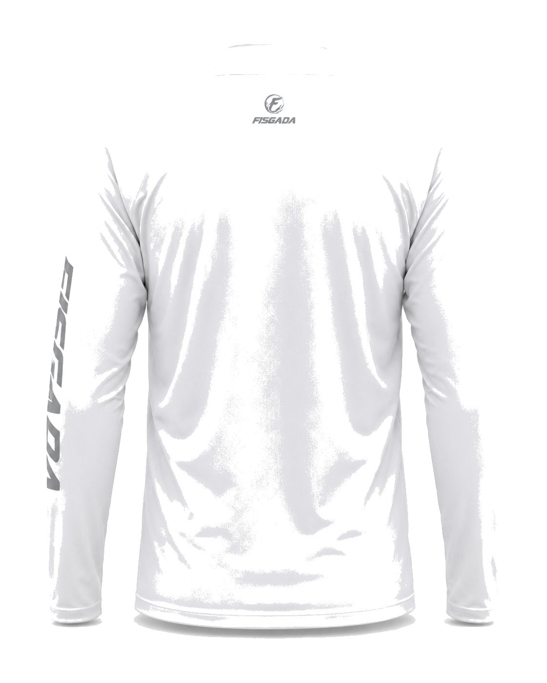 Camisa de Pesca Lisa Branca UV50+ Manga Longa — detalhe