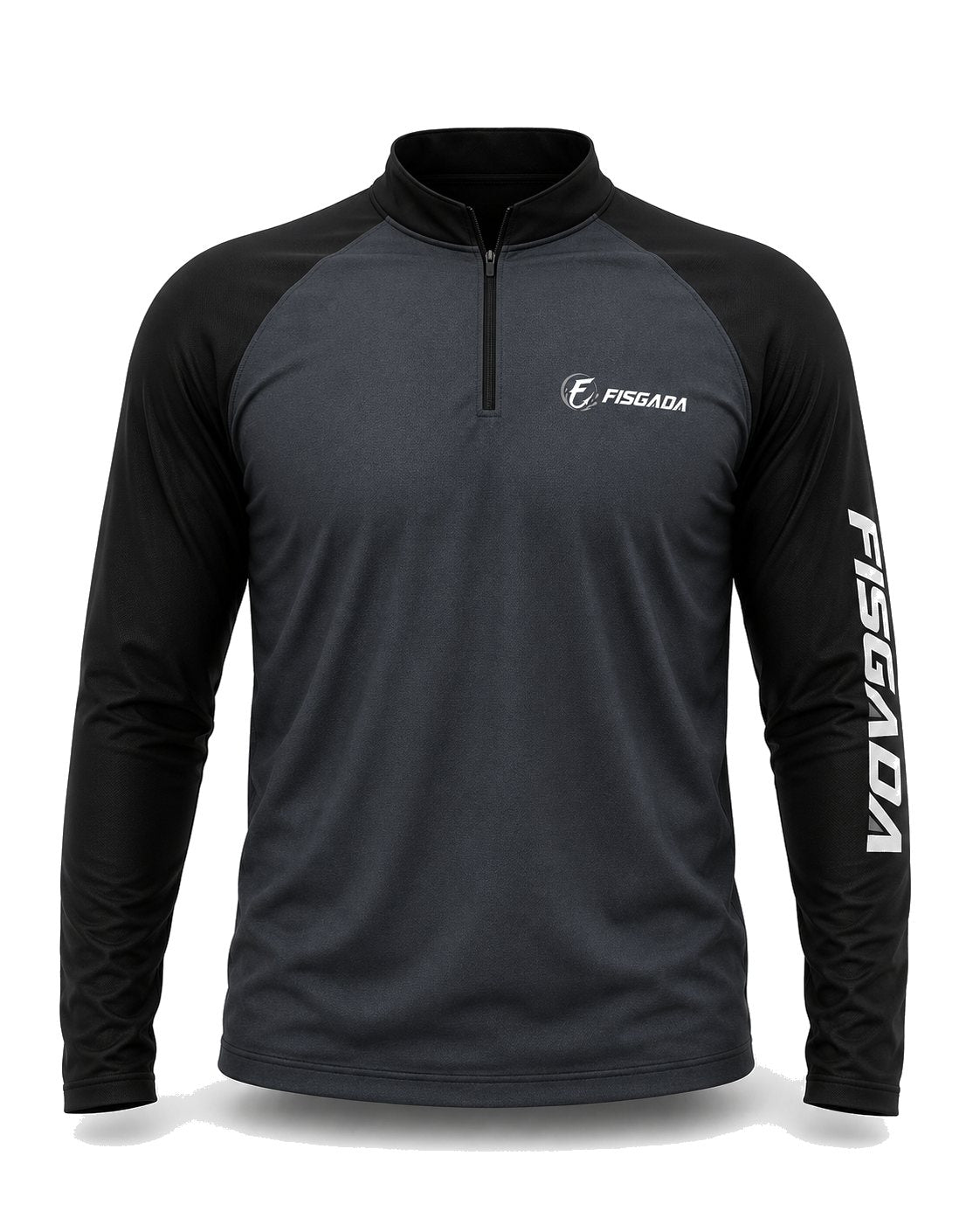 Camisa de Pesca Lisa Chumbo UV50+ Manga Longa — frente