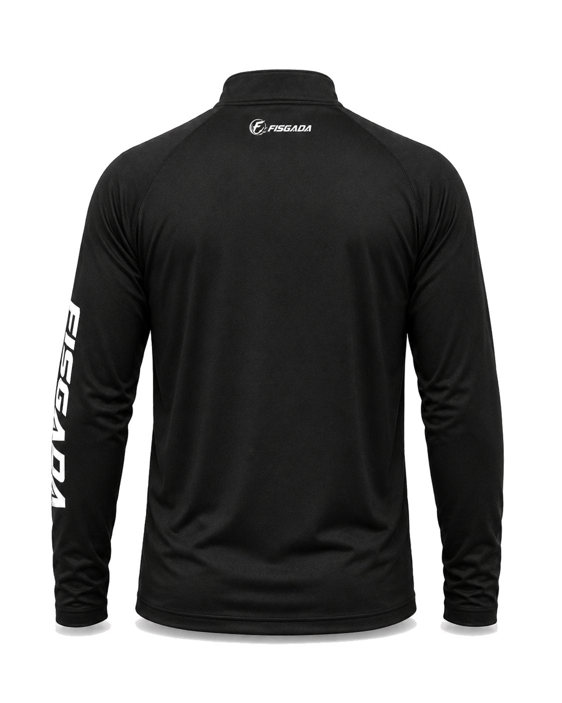 Camisa de Pesca Lisa Preta UV50+ Manga Longa — detalhe