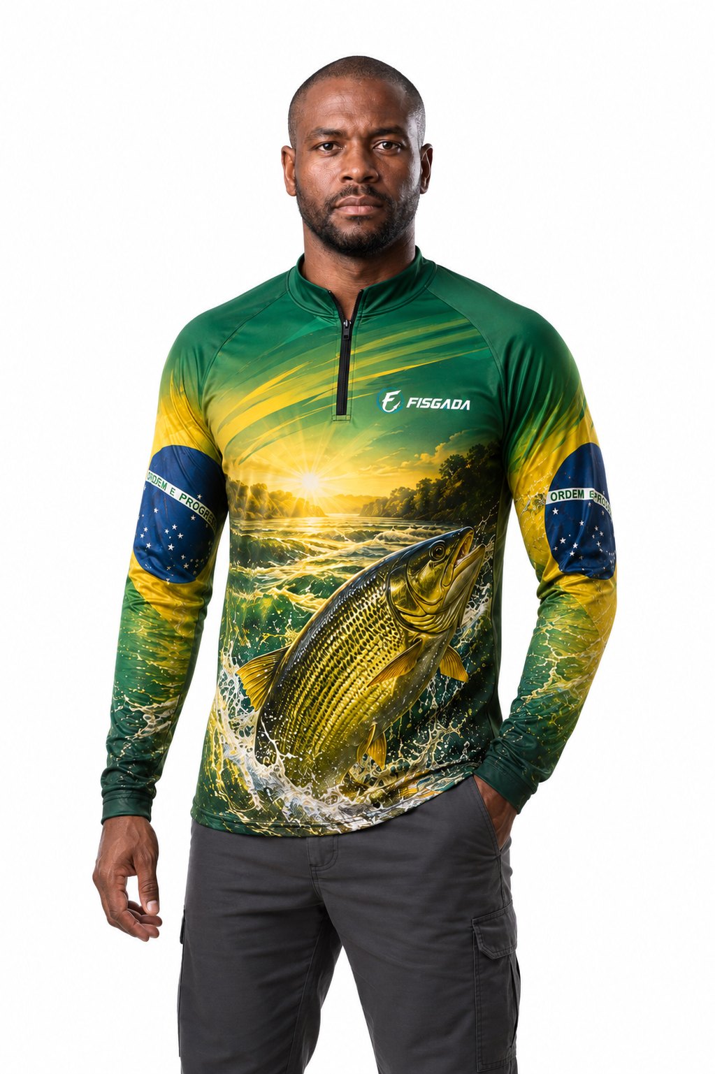 Camisa de Pesca Brasil Pôr do Sol UV50+ | Fisgada