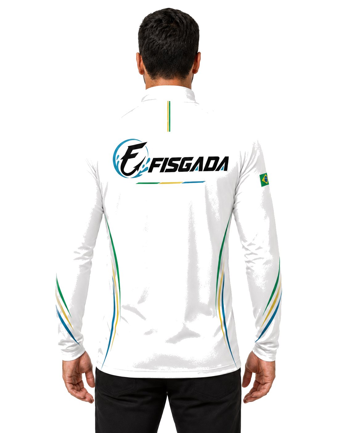 Camisa de Pesca Fisgada Team Areia UV50+ Manga Longa — costas