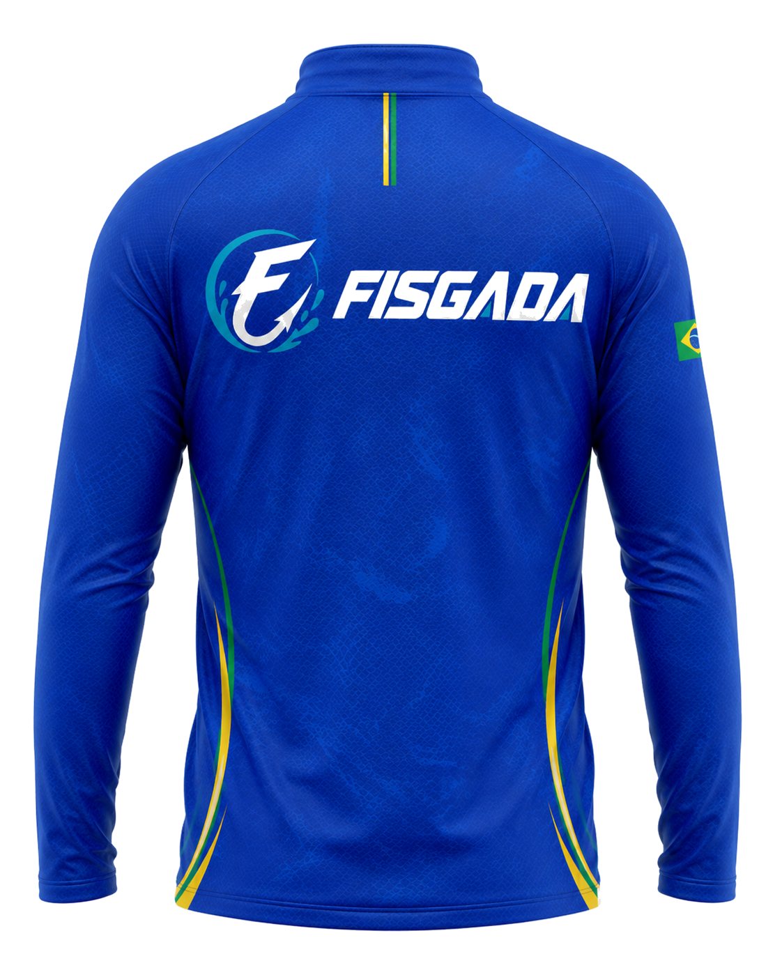 Camisa de Pesca Fisgada Team Azul Royal UV50+ Manga Longa — detalhe
