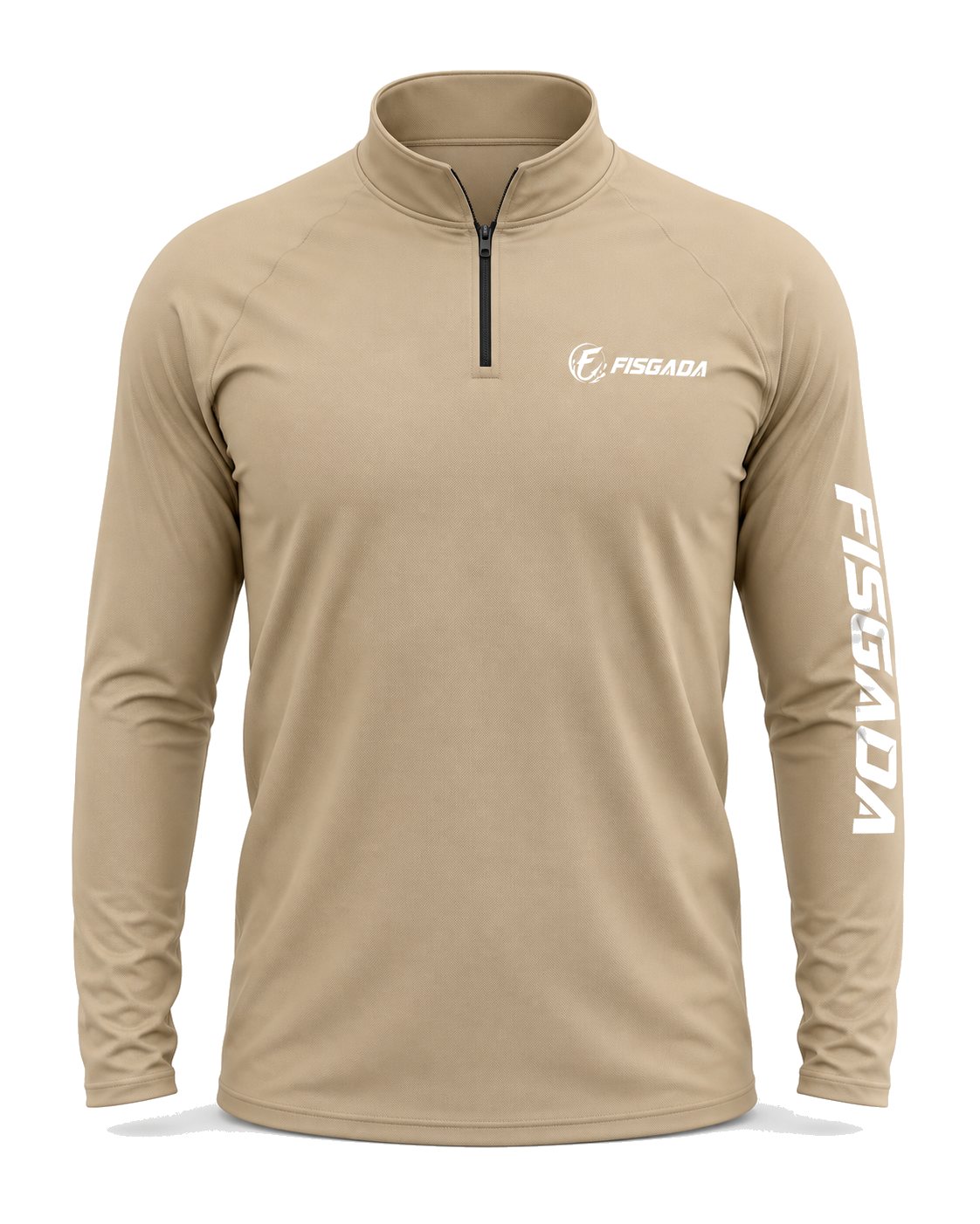 Camisa de Pesca Lisa Areia UV50+ Manga Longa — frente