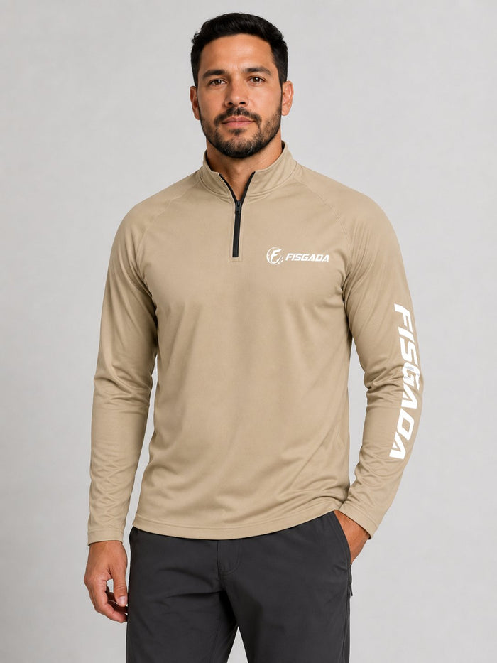 Camisa de Pesca Lisa Areia UV50+ Manga Longa