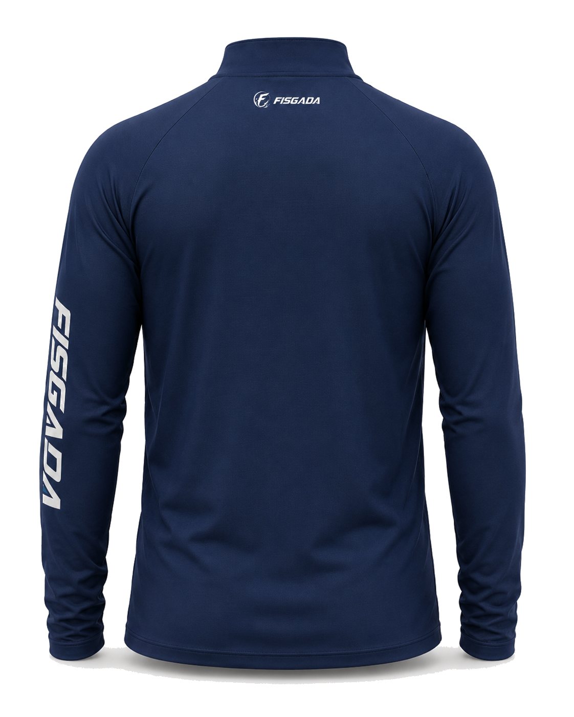 Camisa de Pesca Lisa Azul Marinho UV50+ Manga Longa — detalhe