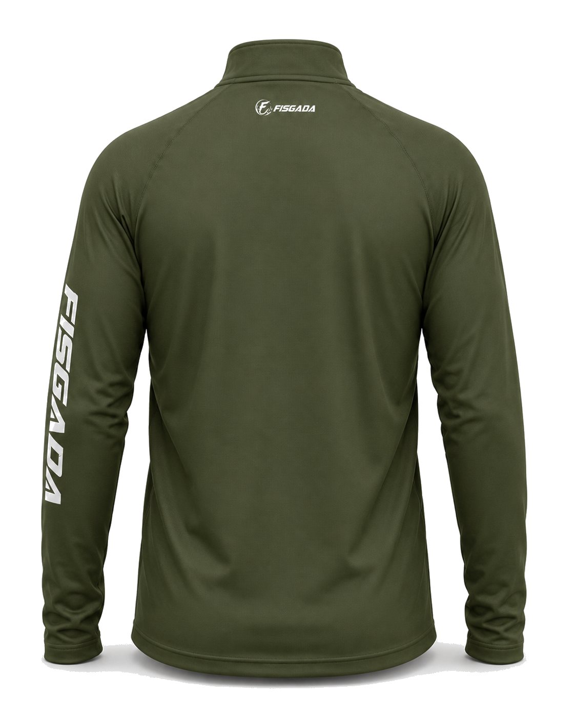 Camisa de Pesca Lisa Verde Militar UV50+ Manga Longa — detalhe