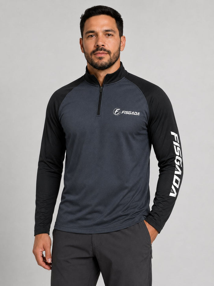 Camisa de Pesca Lisa Verde Militar UV50+ Manga Longa