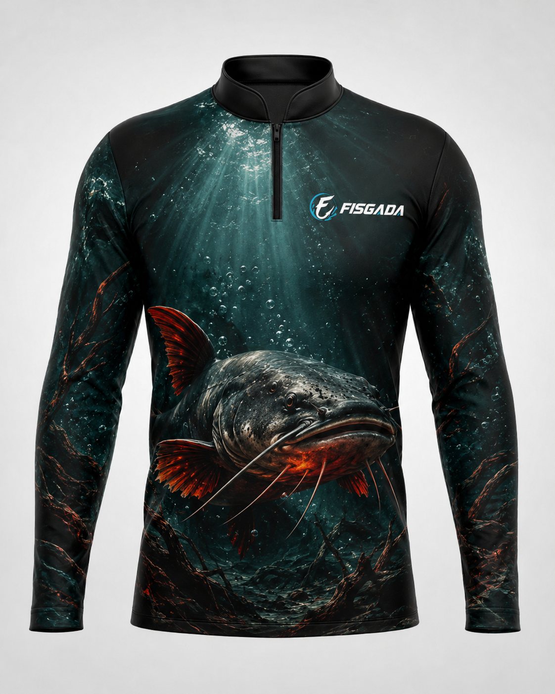 Camisa de Pesca Pintado das Profundezas UV50+ Manga Longa — detalhe da estampa