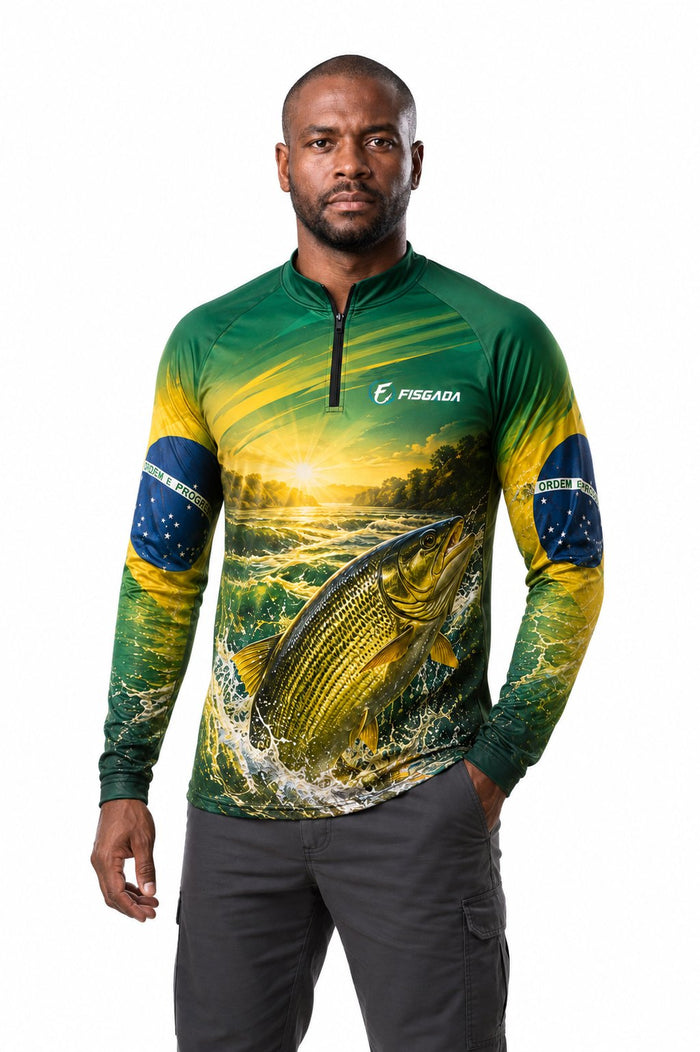 Camisa de Pesca Brasil Pôr do Sol UV50+ | Fisgada
