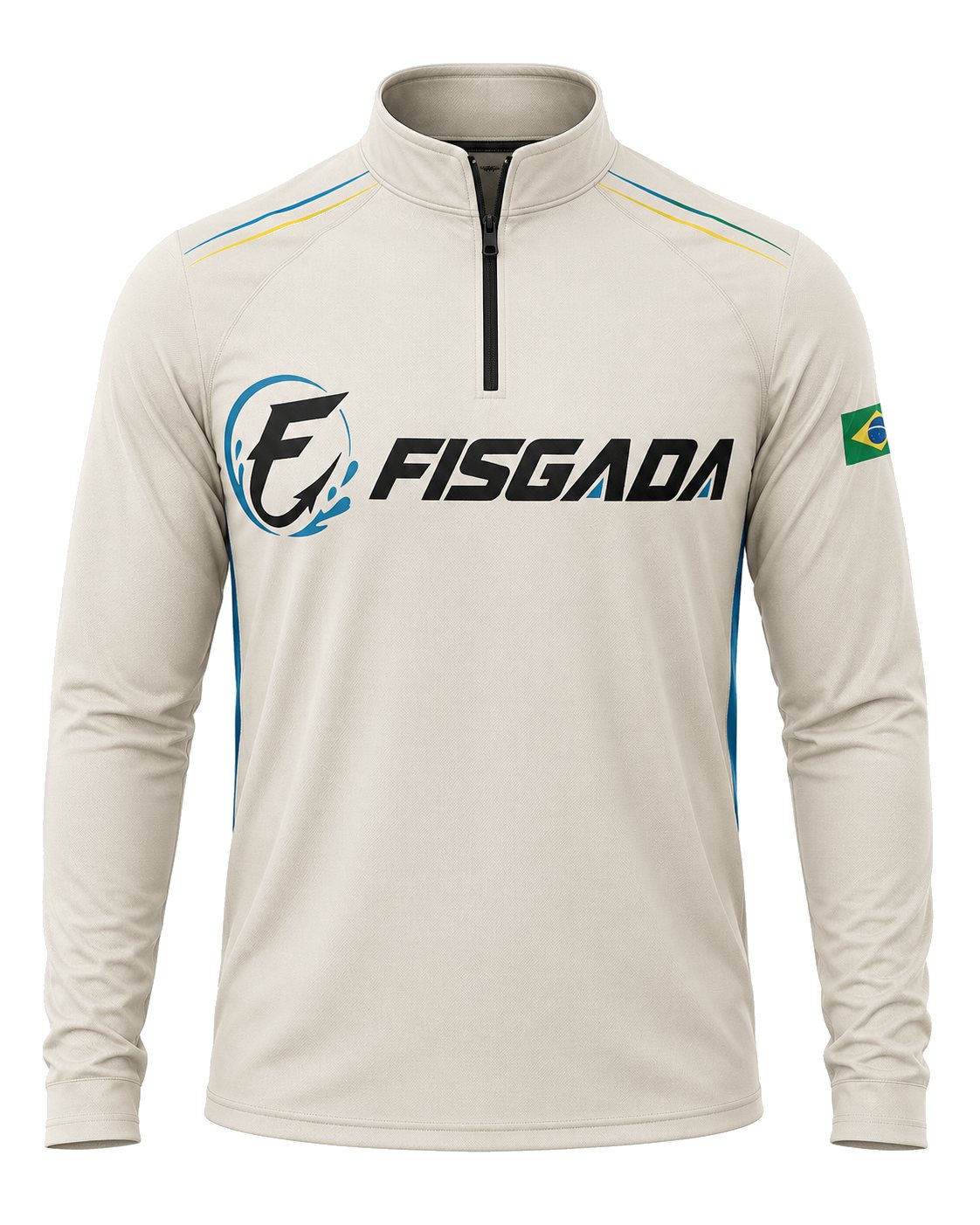 Camisa de Pesca Fisgada Team Areia UV50+ Manga Longa — frente