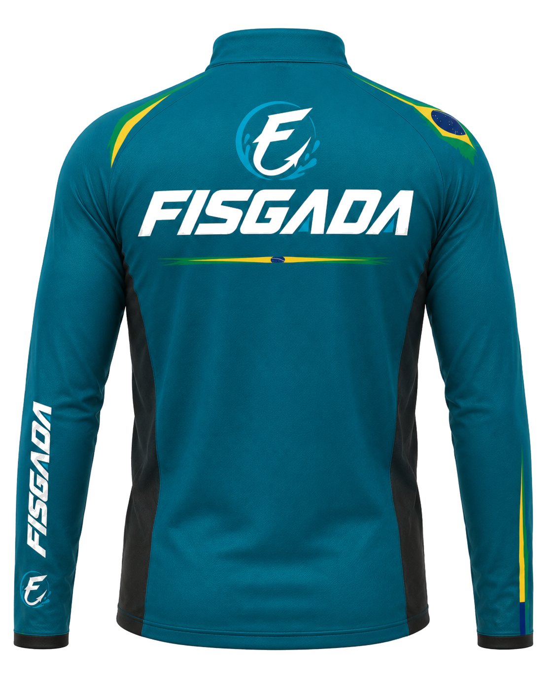 Camisa de Pesca Fisgada Team Azul Aço UV50+ Manga Longa — detalhe