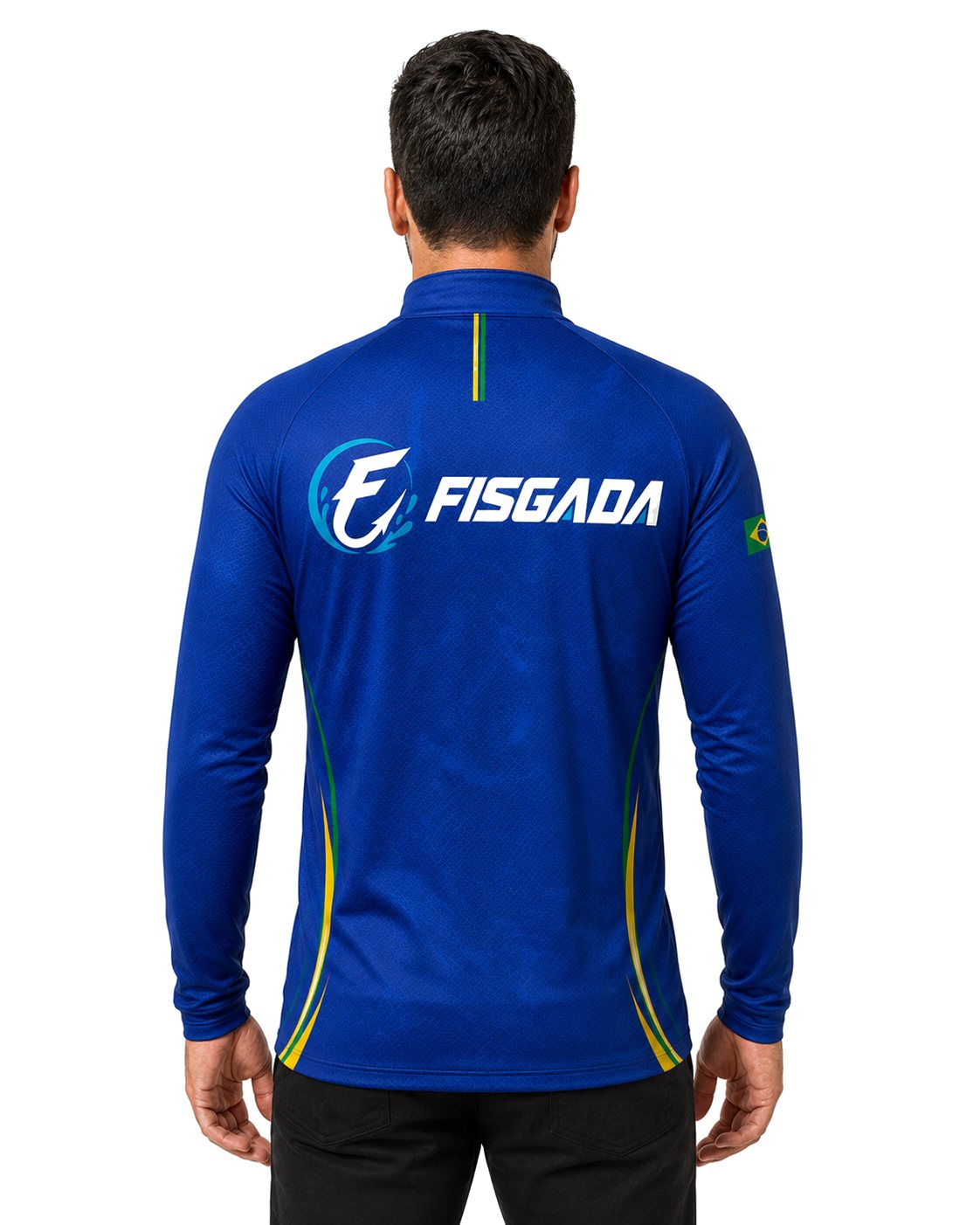 Camisa de Pesca Fisgada Team Azul Royal UV50+ Manga Longa — costas