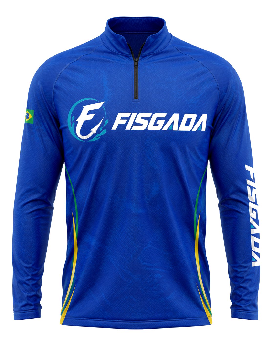 Camisa de Pesca Fisgada Team Azul Royal UV50+ Manga Longa — frente