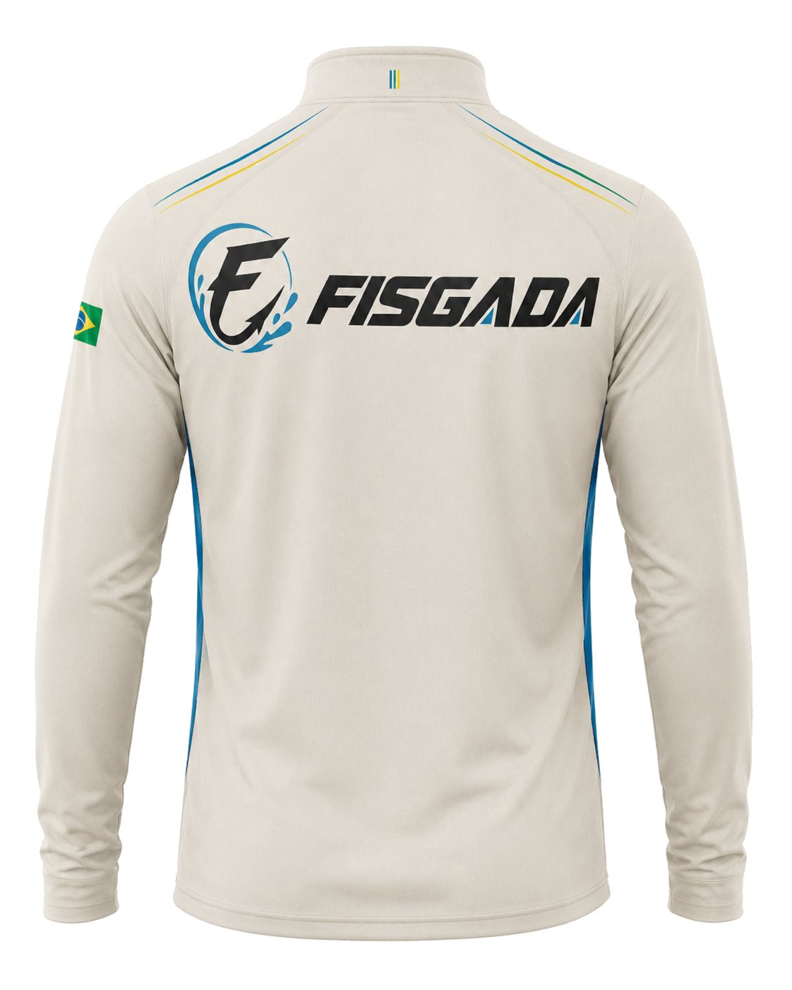 Camisa de Pesca Fisgada Team Branca UV50+ Manga Longa — detalhe