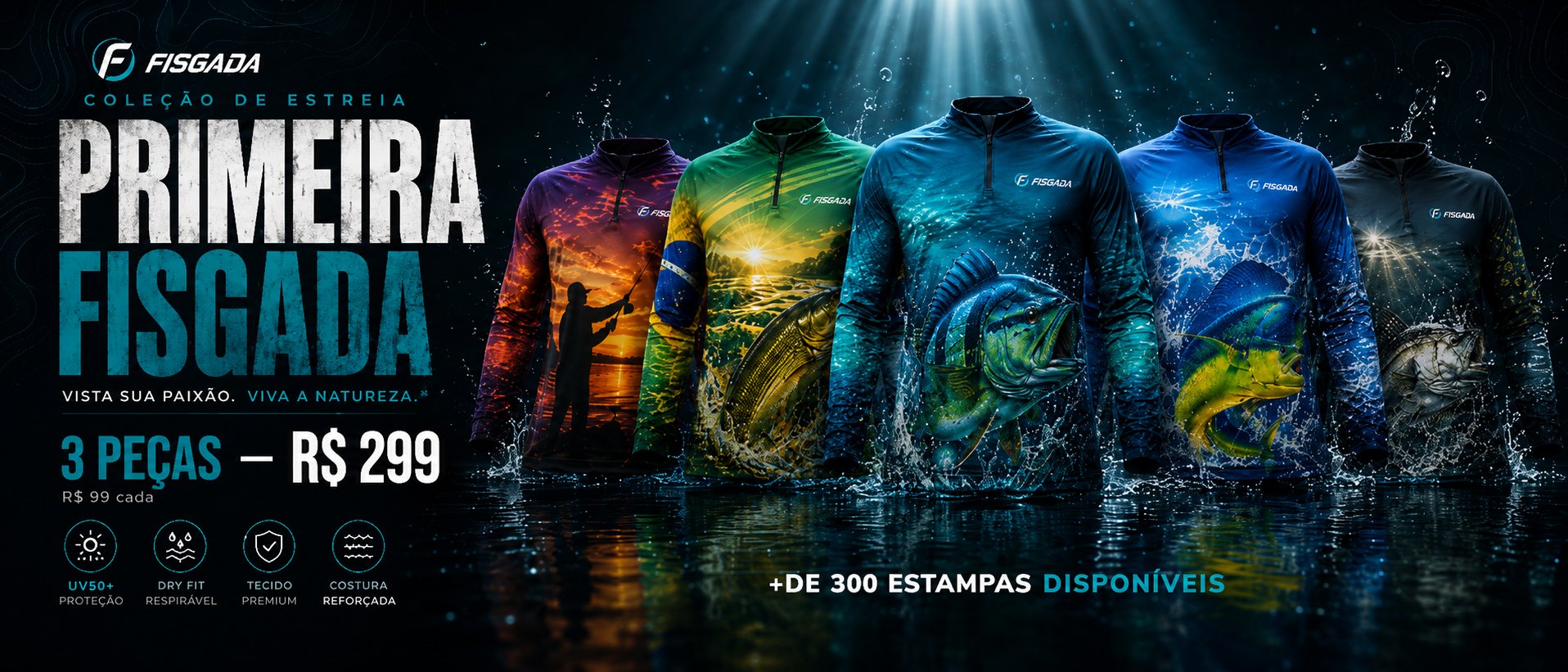 Primeira Fisgada - colecao de estreia com mais de 290 estampas de pesca